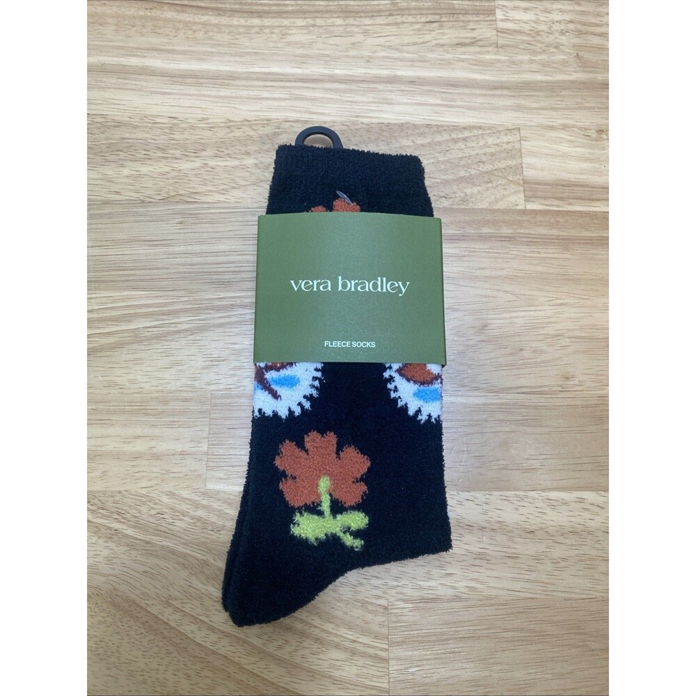 Vera Bradley Womens Crew Socks North Star Sky Paisley Shoe Size 5-10 Fleece